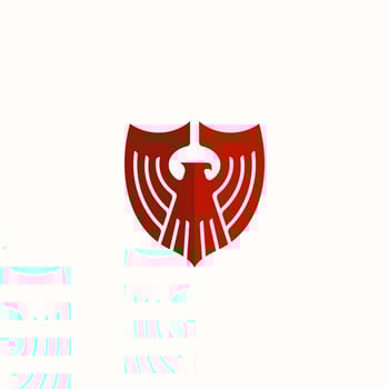 simple eagle logo with shield vector