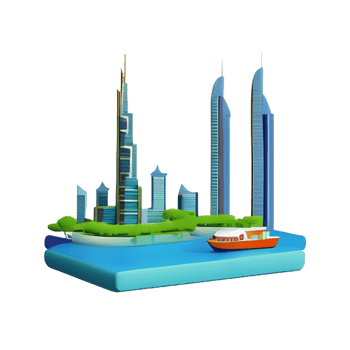 dubai 3d rendering icon illustration png