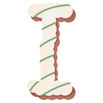 Alphabet cartoon sweet candy bakery png