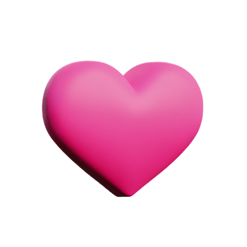 pink heart 3d rendering icon illustration png