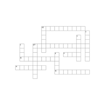 Blank crossword puzzle grid, empty template circles to fill in for riddle, educational or leisure game, ready to be used for making any word puzzle vector