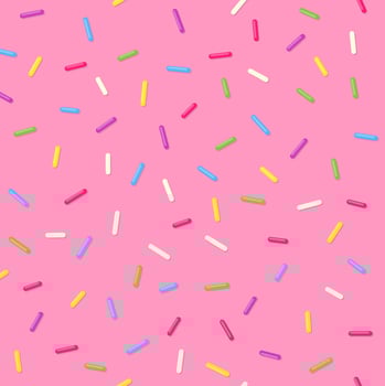 Candy sprinkles seamless pattern, donut background vector