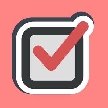 Sticker check mark. Indonesian general election elements. Good for prints, posters, infographics, etc. vector
