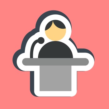 Sticker campaign speech. Indonesian general election elements. Good for prints, posters, infographics, etc. vector