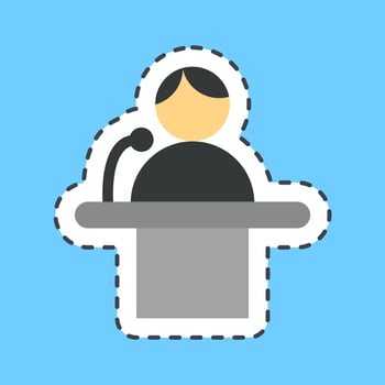 Sticker line cut campaign speech. Indonesian general election elements. Good for prints, posters, infographics, etc. vector