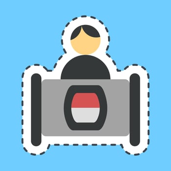 Sticker line cut voting booth. Indonesian general election elements. Good for prints, posters, infographics, etc. vector