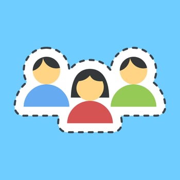 Sticker line cut voters. Indonesian general election elements. Good for prints, posters, infographics, etc. vector