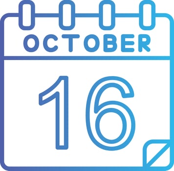 16 October Vector Icon