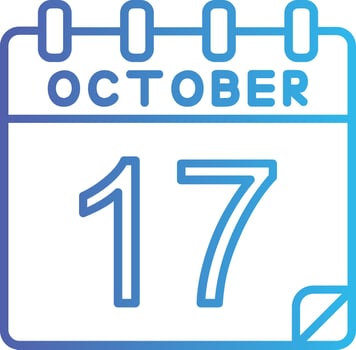 17 October Vector Icon