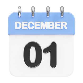 December month calendar icon 3d rendering illustration png