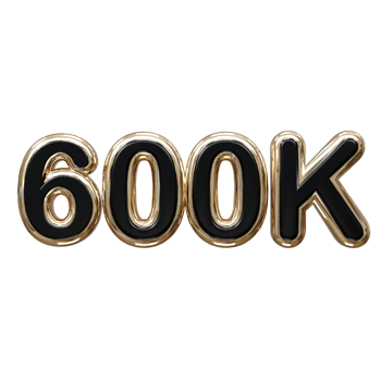 600k text effect 3d rendering illustration element png