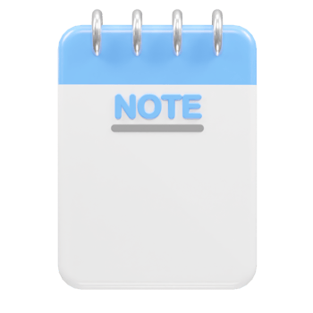Notebook icon 3d render illustration transparent png