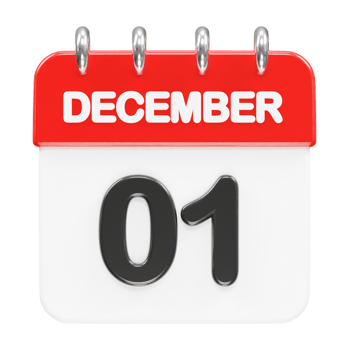 December month calendar icon 3d rendering illustration png