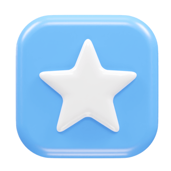 Star icon 3d rendering illustration element png
