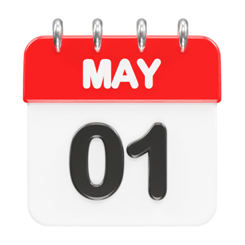 May month calendar icon 3d rendering illustration png