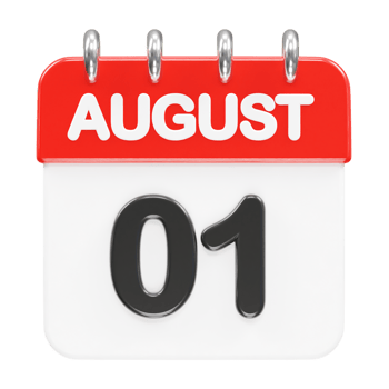 August month calendar icon 3d rendering illustration png