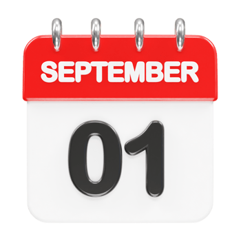 September month calendar icon 3d rendering illustration png