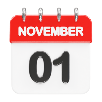 November month calendar icon 3d rendering illustration png