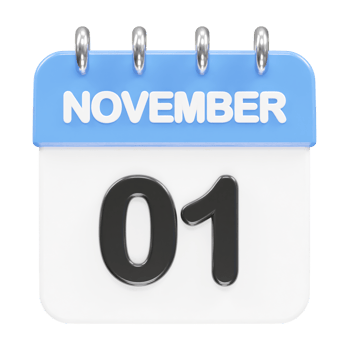 November month calendar icon 3d rendering illustration png