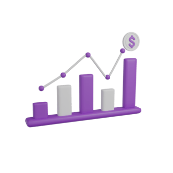 3d rendering of financial icons png
