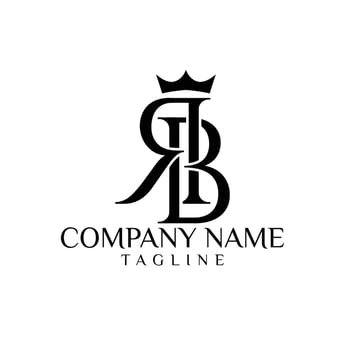 rb typography logo design alphabet vector