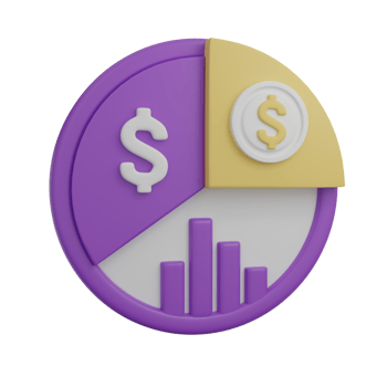 3d rendering of financial icons png