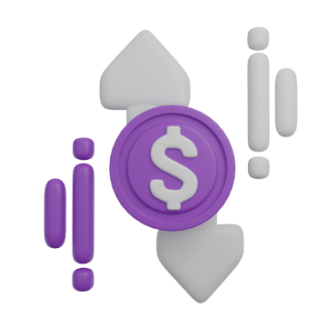 3d rendering of financial icons png