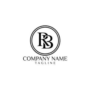 rb typography logo design alphabet vector