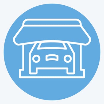 Icon Shop. related to Car ,Automotive symbol. blue eyes style. simple design editable. simple illustration vector