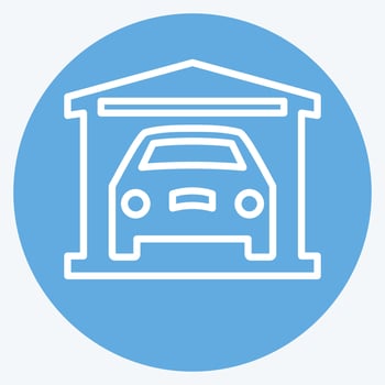 Icon Garage. related to Car ,Automotive symbol. blue eyes style. simple design editable. simple illustration vector
