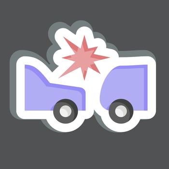 Sticker Accident. related to Car ,Automotive symbol. simple design editable. simple illustration vector