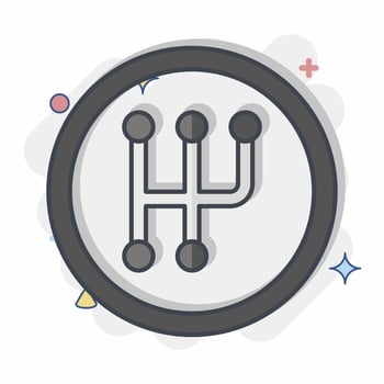 Icon Manual Transmission. related to Car ,Automotive symbol. comic style. simple design editable. simple illustration vector