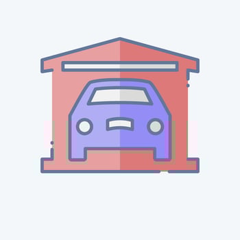 Icon Garage. related to Car ,Automotive symbol. doodle style. simple design editable. simple illustration vector