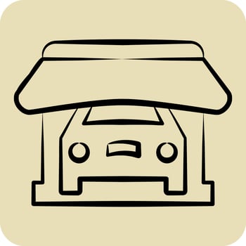 Icon Shop. related to Car ,Automotive symbol. hand drawn style. simple design editable. simple illustration vector