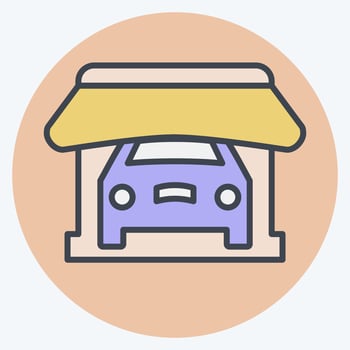 Icon Shop. related to Car ,Automotive symbol. color mate style. simple design editable. simple illustration vector