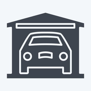 Icon Garage. related to Car ,Automotive symbol. glyph style. simple design editable. simple illustration vector