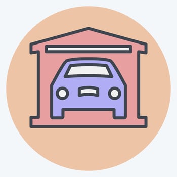 Icon Garage. related to Car ,Automotive symbol. color mate style. simple design editable. simple illustration vector