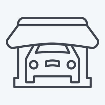 Icon Shop. related to Car ,Automotive symbol. line style. simple design editable. simple illustration vector