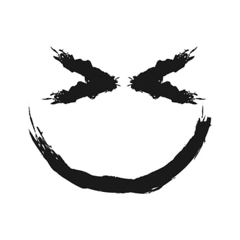 Smile Paint Brush Grunge Vector Icon