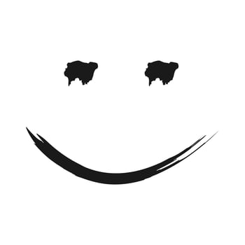 Smile Paint Brush Grunge Vector Icon