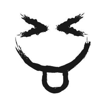 Smile Paint Brush Grunge Vector Icon