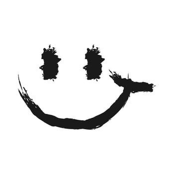 Smile Paint Brush Grunge Vector Icon
