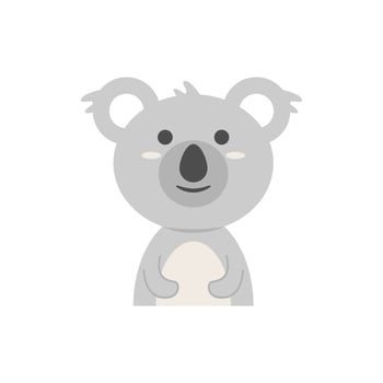 Koala Animal Cute Illustration Vector . Character Cute Animal . Baby Animal Illustration .