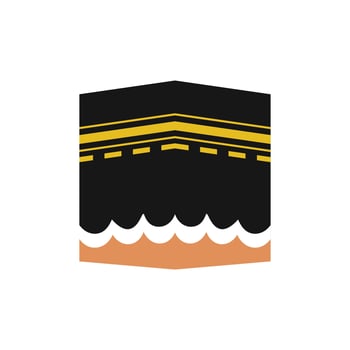 Makkah Illustration Element Vector . Mecca Illustration . kaaba Element Vector