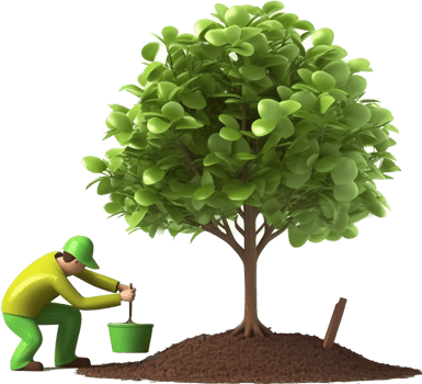 Planting tree png with AI generated.