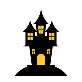 Halloween Castle Illustration Element Vector . Halloween Castle Background .