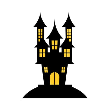 Halloween Castle Illustration Element Vector . Halloween Castle Background .