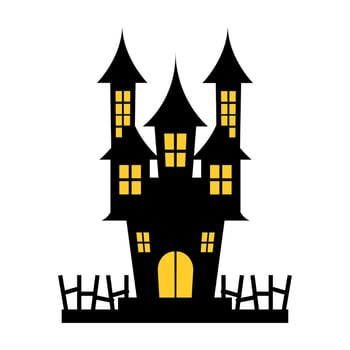 Halloween Castle Illustration Element Vector . Halloween Castle Background .