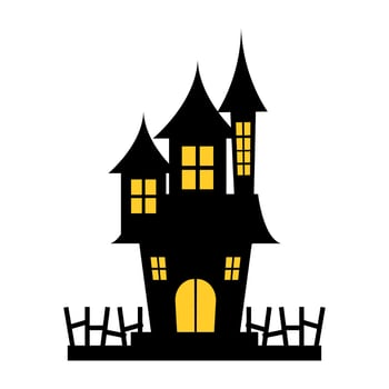 Halloween Castle Illustration Element Vector . Halloween Castle Background .