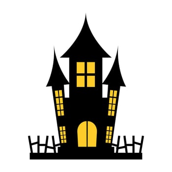 Halloween Castle Illustration Element Vector . Halloween Castle Background .